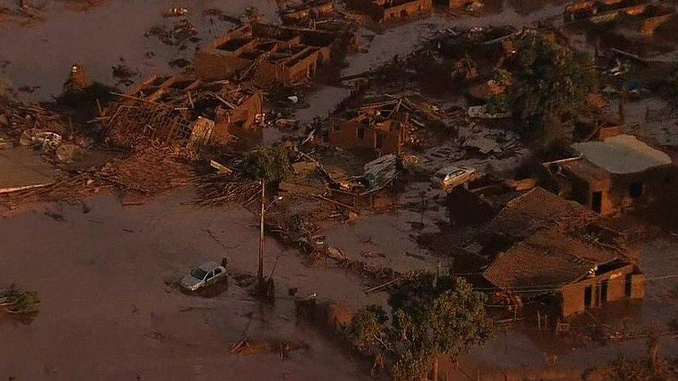 Flood from dam burst in Brazil