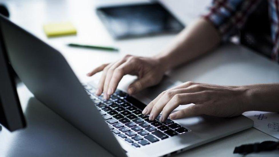 Young person on laptop