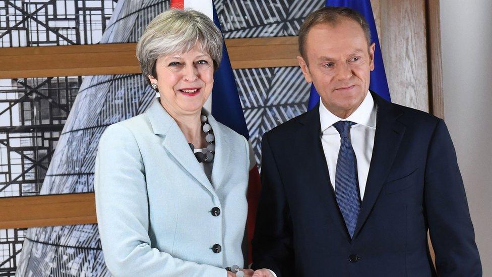 Theresa May and Donald Tusk