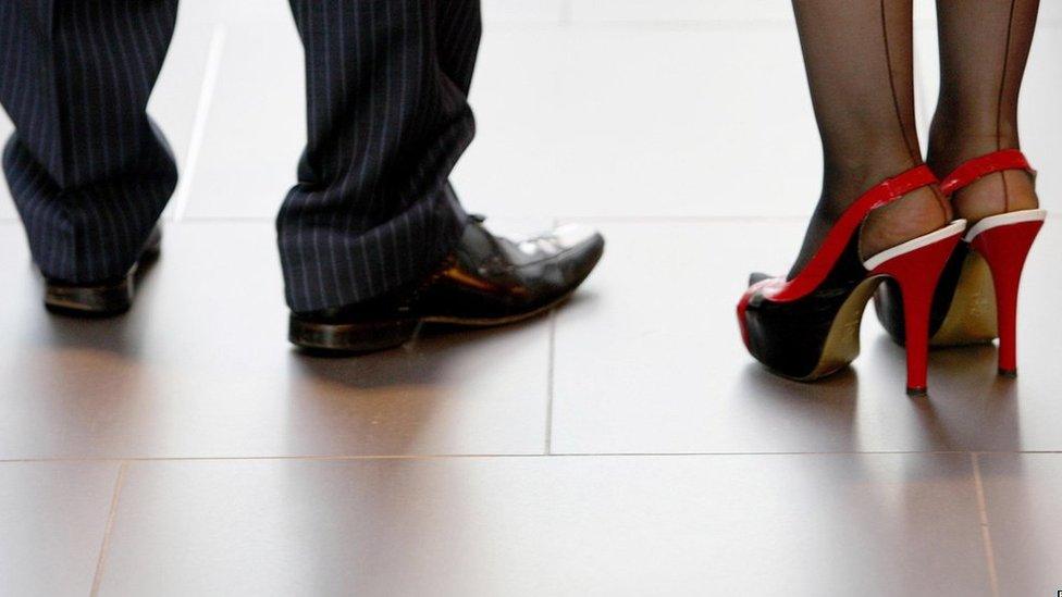 Shot of a man and a woman's shoes