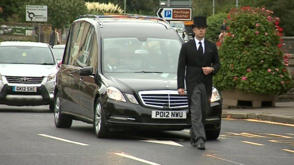 Funeral cortege in Calne