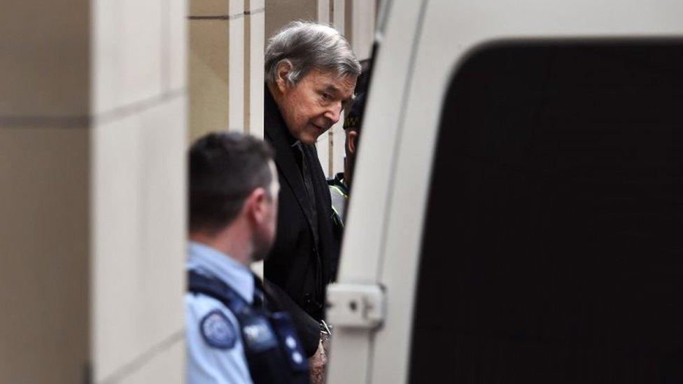 Cardinal Pell leaves the Supreme Court of Victoria after the verdict on Wednesday