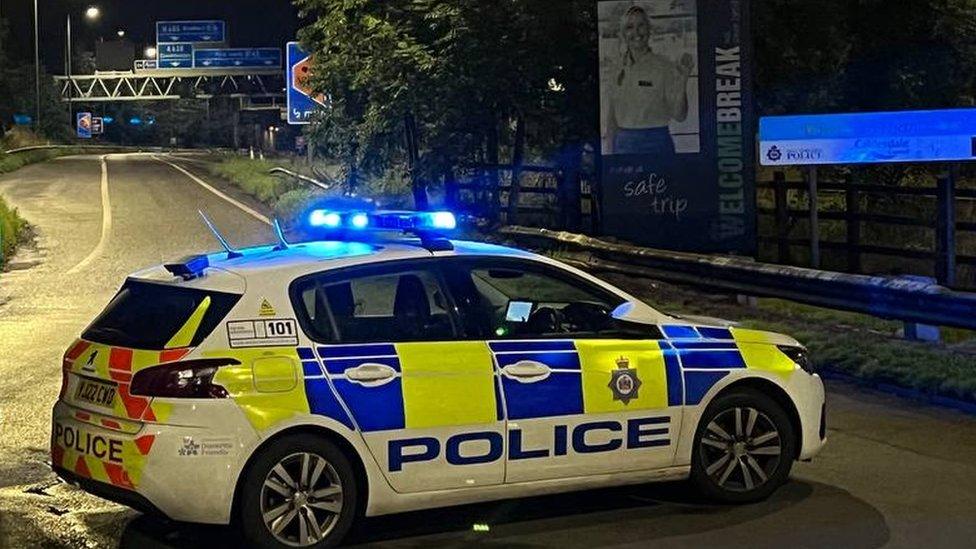 Crash scene on M62