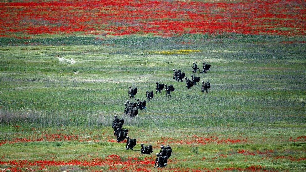 British soldiers participate in a Nato military exercise