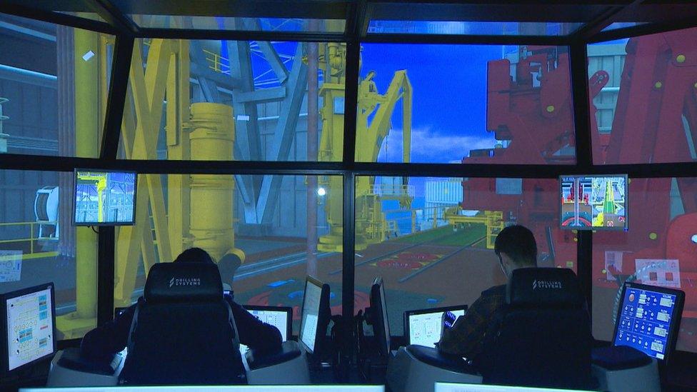 Drilling-rig simulator at Robert Gordon University where the technology can be tested