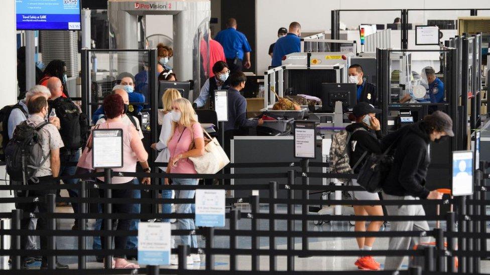 travellers at LAX