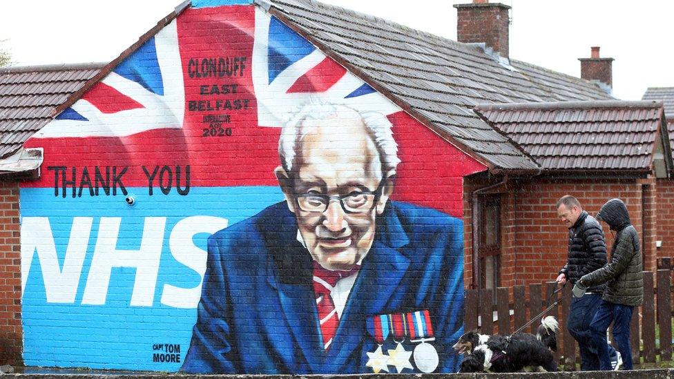 Mural of Captain Tom Moore in east Belfast