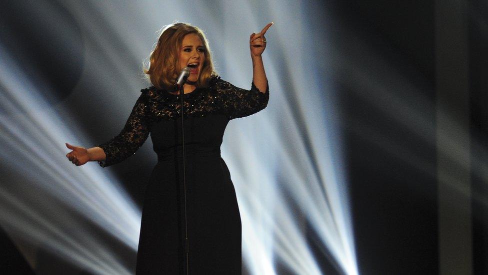 Adele performed at the Brit awards in 2012