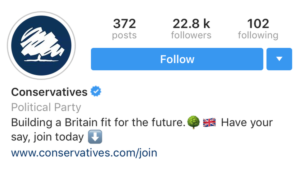 The Conservatives' Instagram story banner