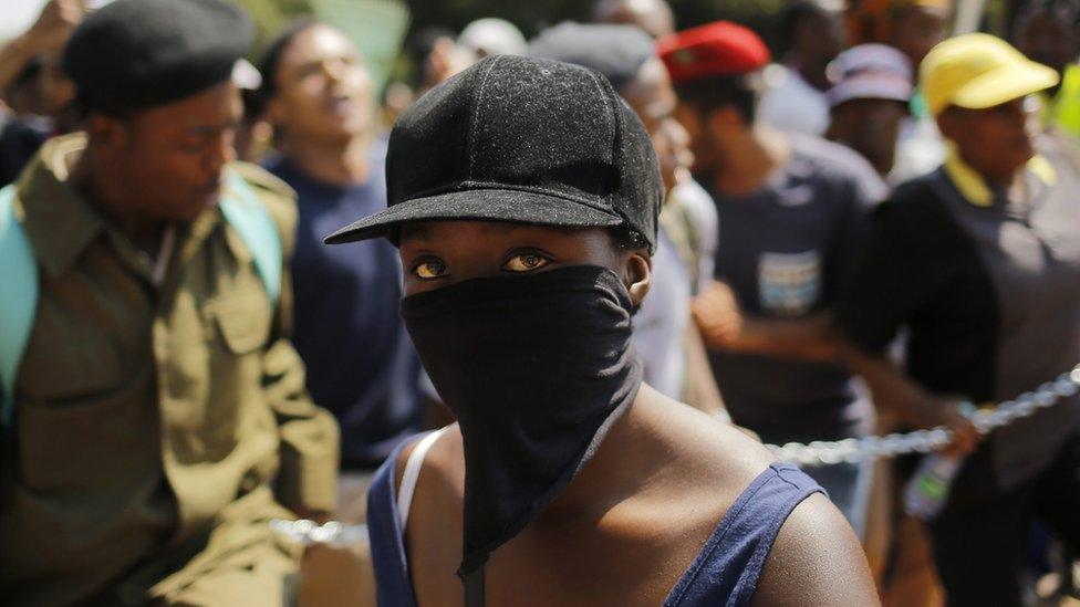 A demonstrator at Wits University in Johannesburg, South Africa - Monday 4 April 2016
