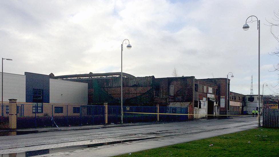 Fire-damaged building in Helen Street, Govan