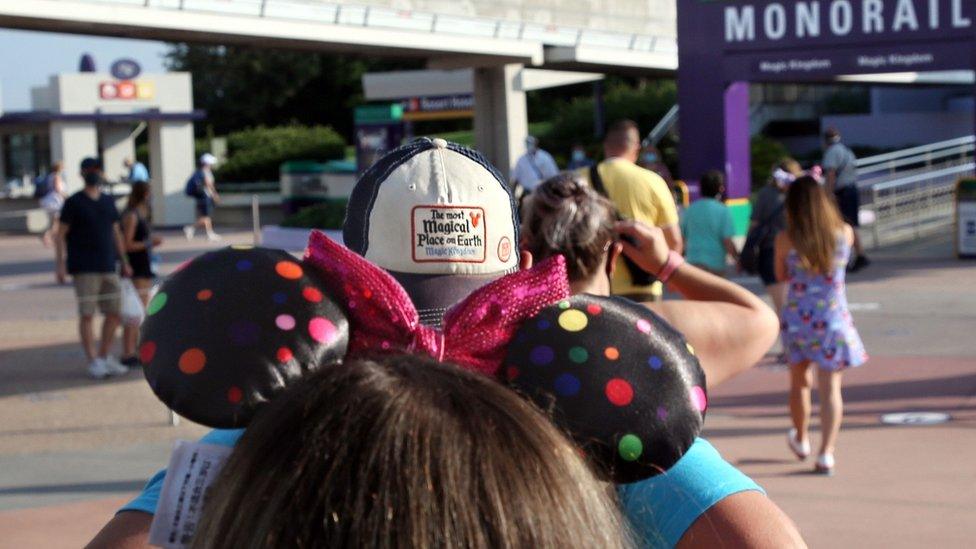 People queue outside Walt Disney World