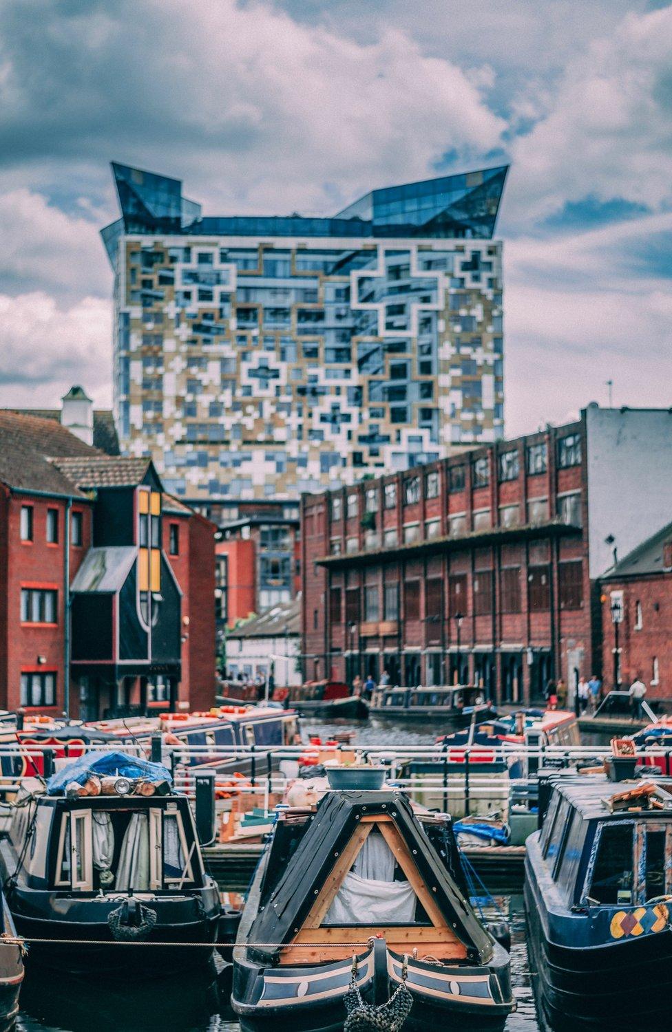 Canal boats and buildings