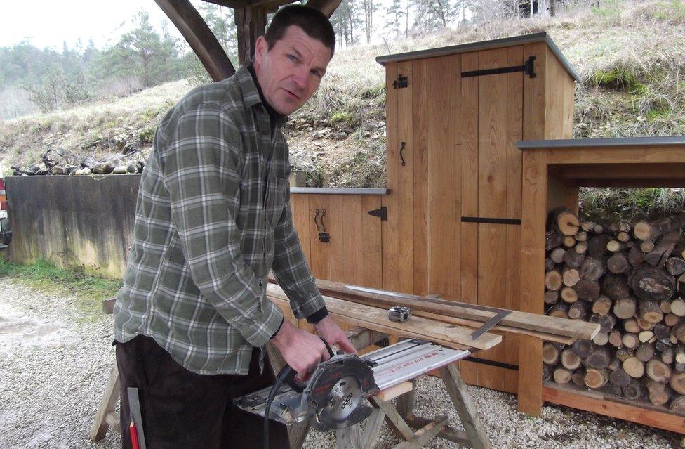 Mark Lawrence at work at his home in Plazac