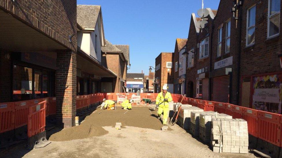 Construction work in Dunstable