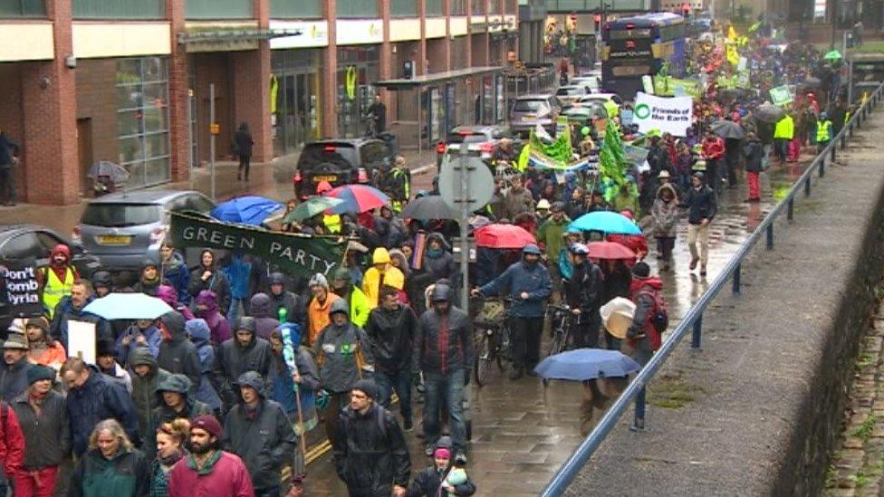 Protest march in Bristol