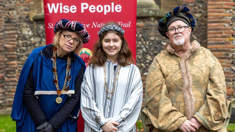 Wise people in the live nativity at St Albans Cathedral