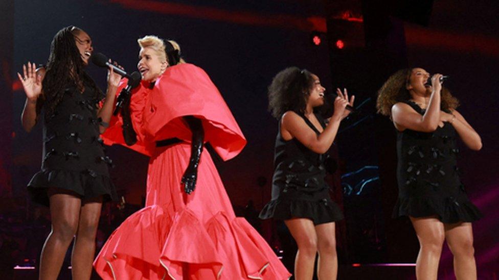 Paloma Faith performs on stage during the Coronation Concert on May 07