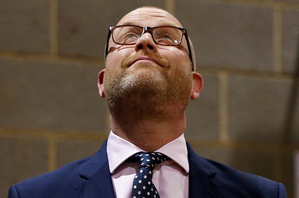 Paul Nuttall, leader of the UKIP reacts after failing to win the seat of Boston and Skegness.