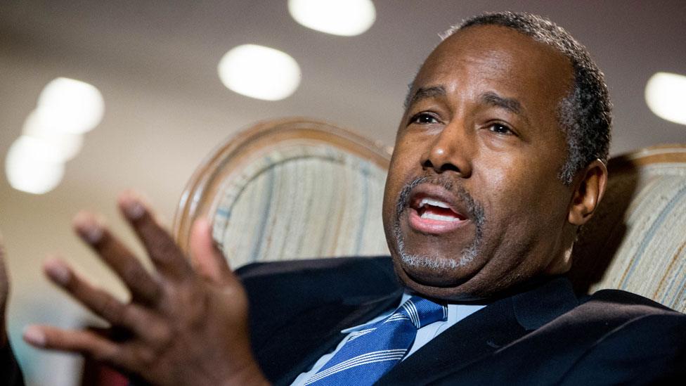 Ben Carson in his home