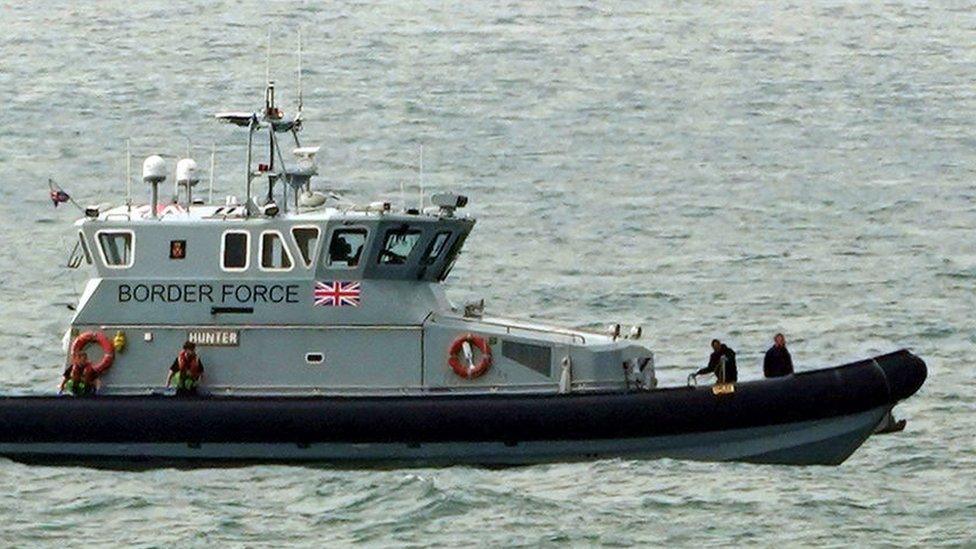 Border Force vessel in the English Channel.