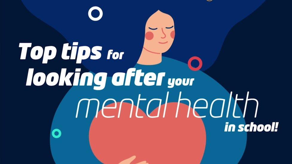 Mental health graphic - it says Top tips for looking after your mental health