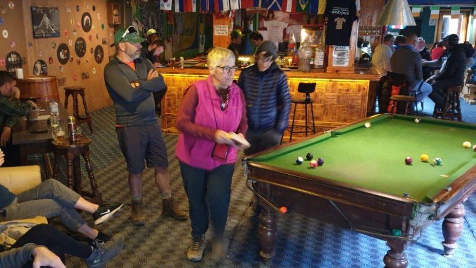 The pub interior - featuring the heavy Indian pool table