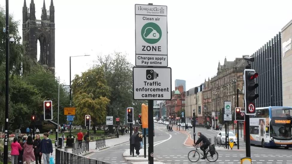 A Clean Air Zone sign near the civic centre