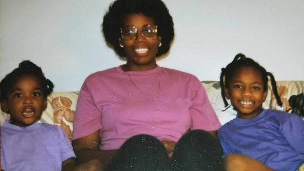 Camille (right) with her mum and sister