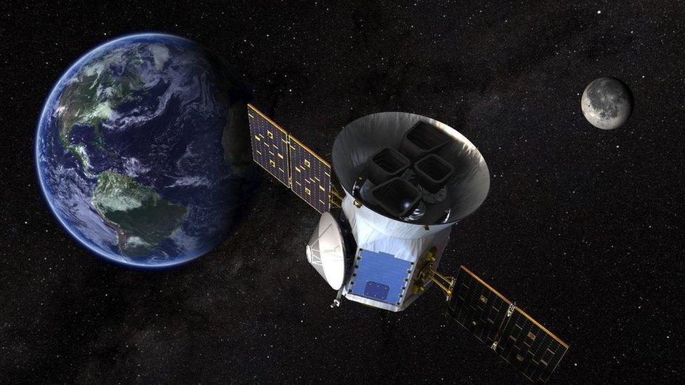 Artist's impression of TESS, the Transiting Exoplanet Survey Satellite