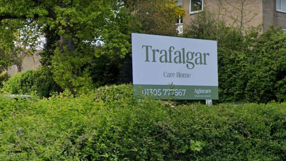 Trafalgar Care Home sign