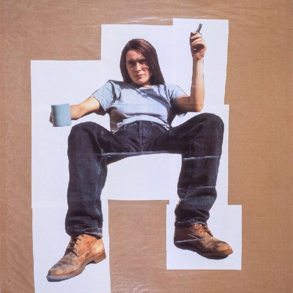 Sarah Lucas, Self-Portrait with Mug of Tea