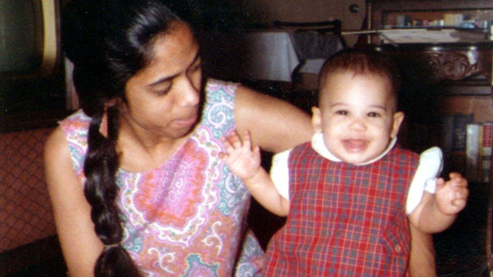 Shyamala Gopalan (left) with Kamala Harris