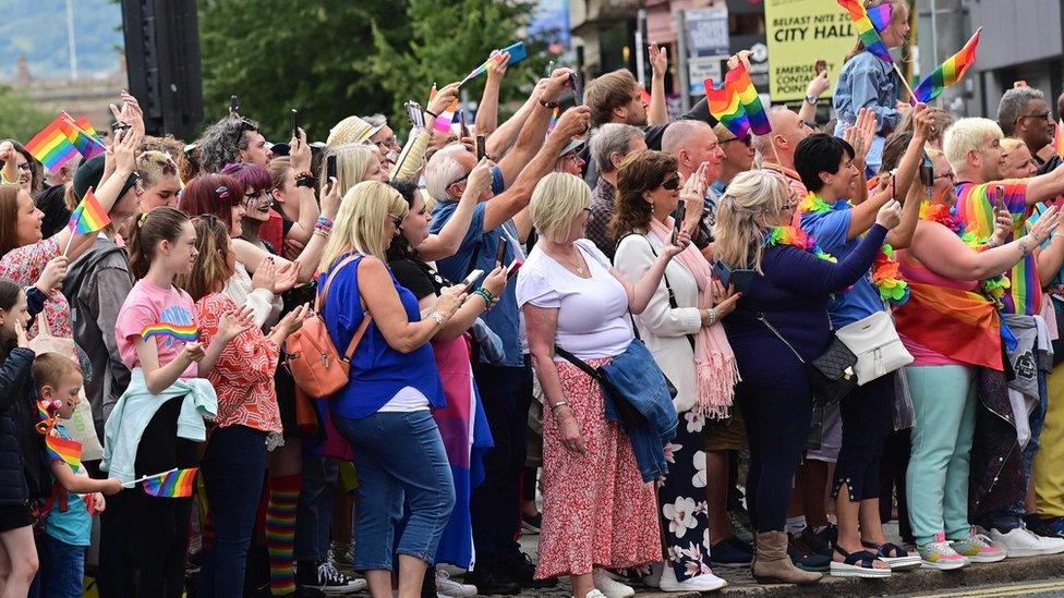 Crowds along the parade route