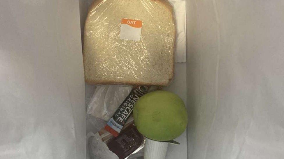 Pieces of bread given to a student isolating in Nottingham