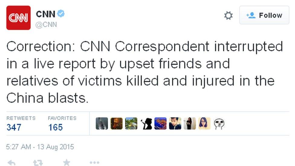 Screenshot of a tweet by CNN