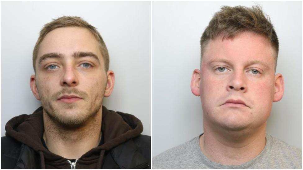 Police custody images of Daniel Leonard and Mark Howell