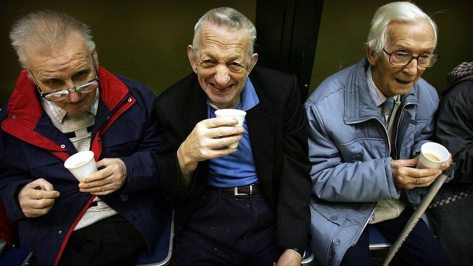 Pensioners at a tea dance