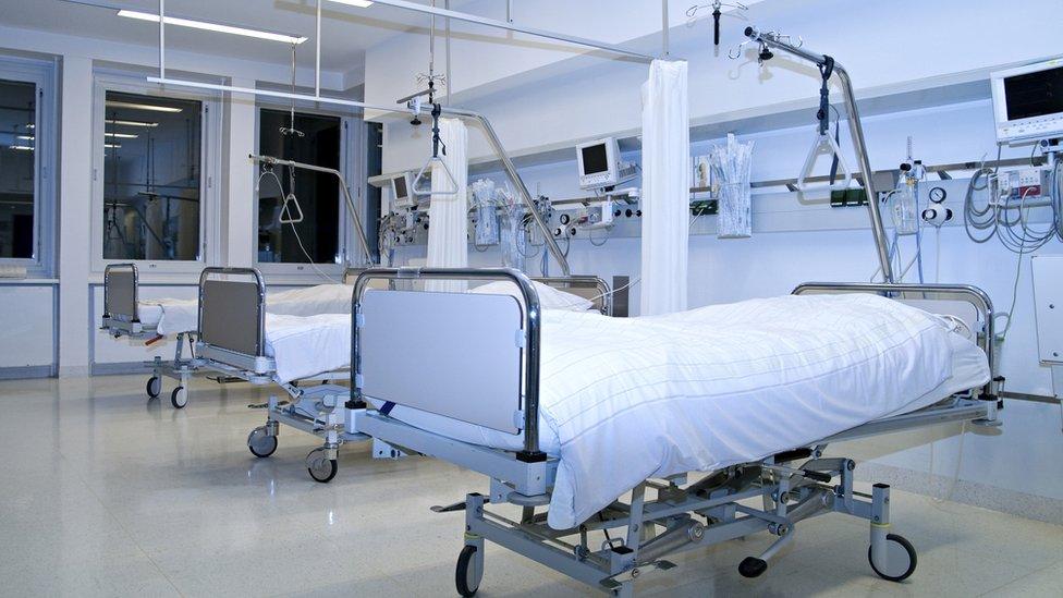 Empty hospital beds