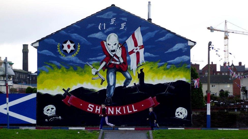 mural in Lower Shankill street of Belfast