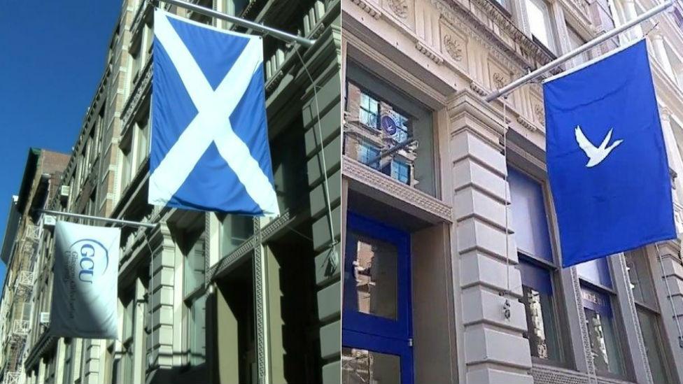 Glasgow Caledonian University's new york campus and transformed into Le Marche Bleu pop-up