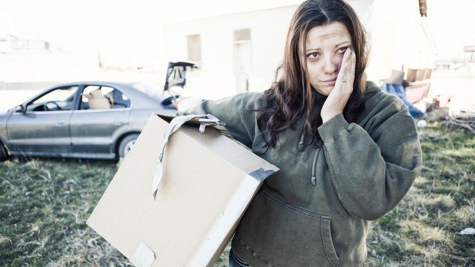 Woman living out of a car