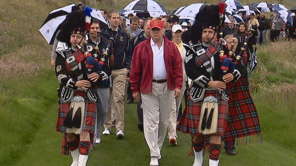 Donald Trump with pipers