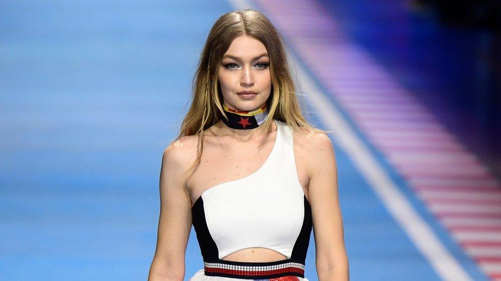 Gigi Hadid on the runway