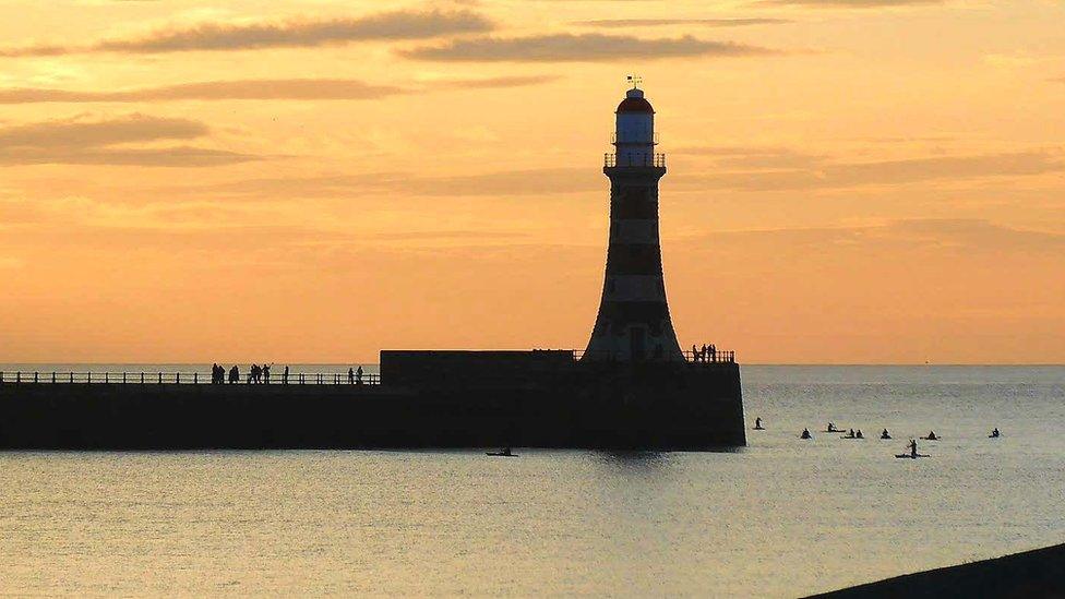 Paddleboarders on Roker Beach