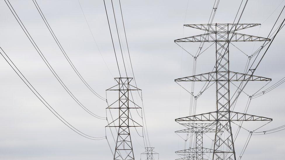 Power lines in Texas