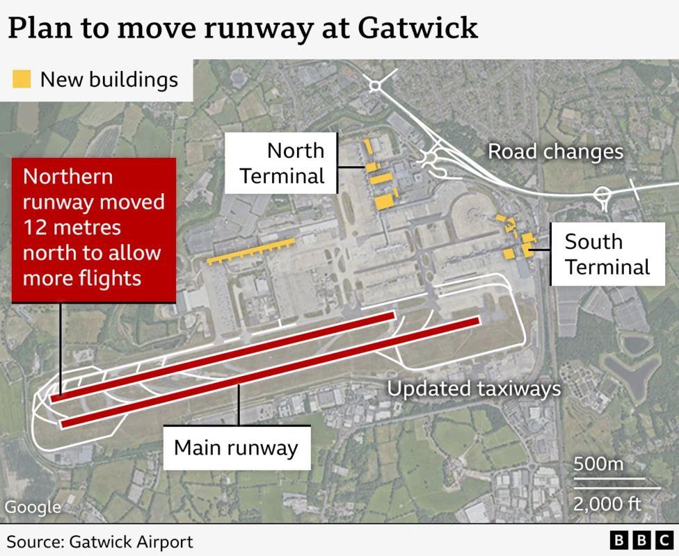 A map showing where the new runway could operate.