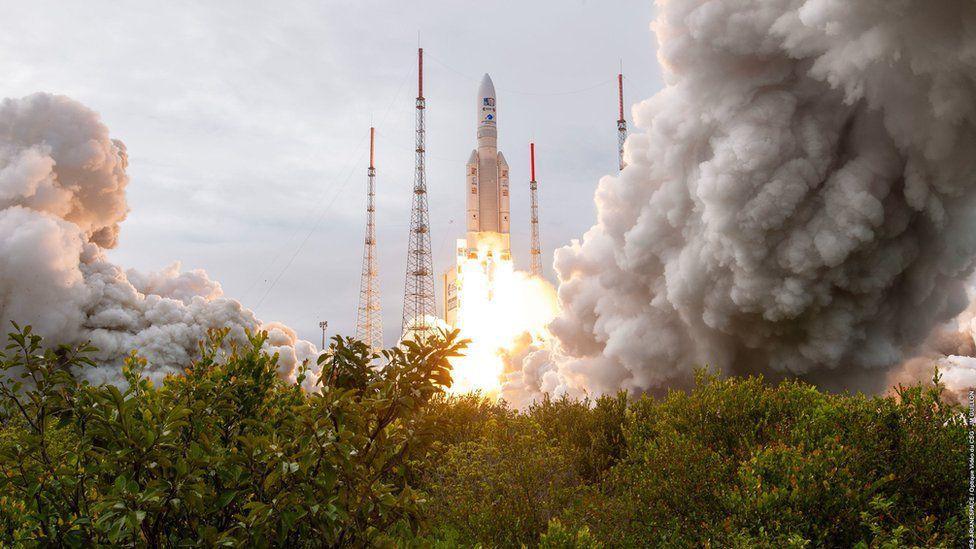 Ariane 5 rocket taking off