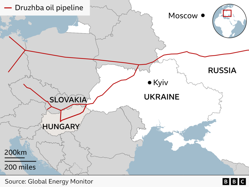 ukraine-hungary-druzhba-oil-pipeline-row-threatens-eu-loan-bbc-news