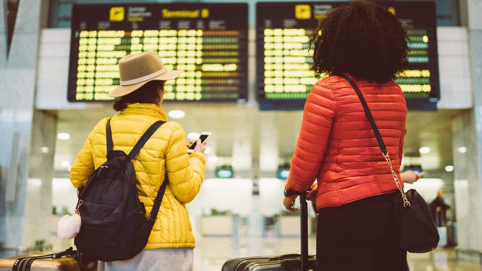 People waiting in airport